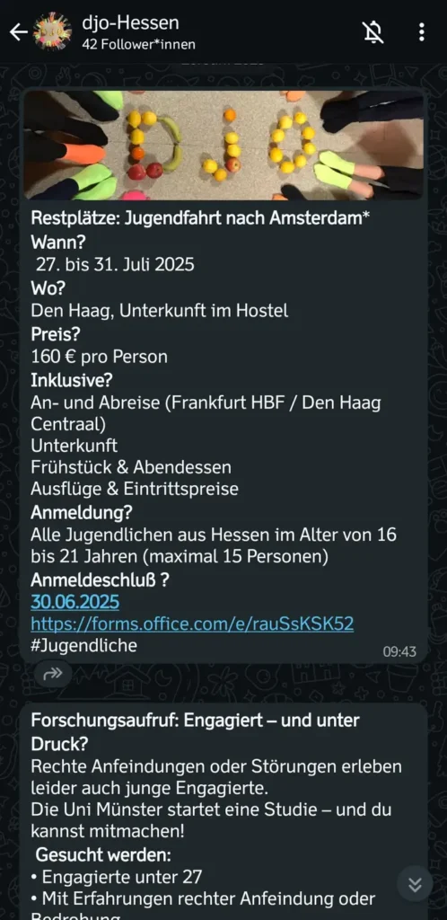 WhatsApp Kanal djo Hessen